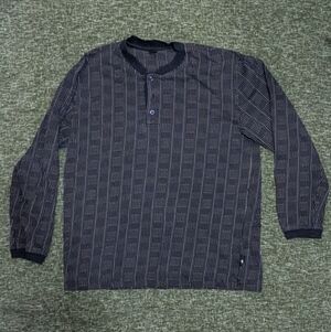 JM Collection Black and Brown Long Sleeve Shirt